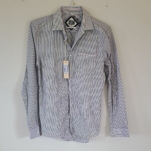 Diesel Black and White Casual Button Down Shirt. Medium